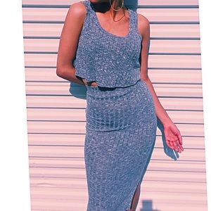 ⚡️SALE⚡️Crop Top and Skinny Skirt Grey Set